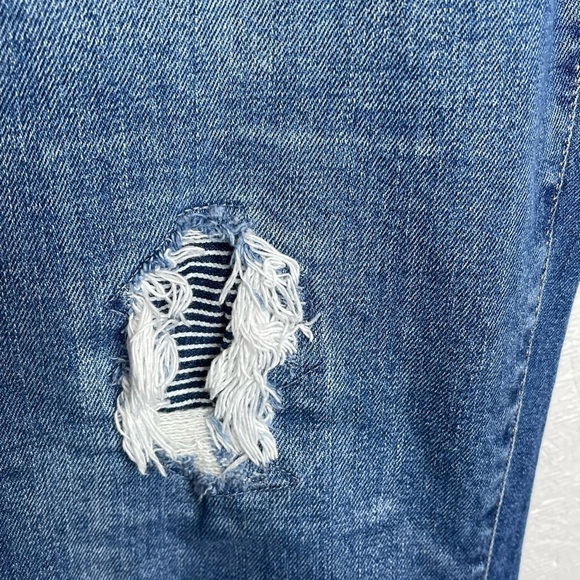 Women’s Old Navy Distressed Patchwork High Rise Tall Straight Leg Jeans Size 10 - Picture 5 of 9